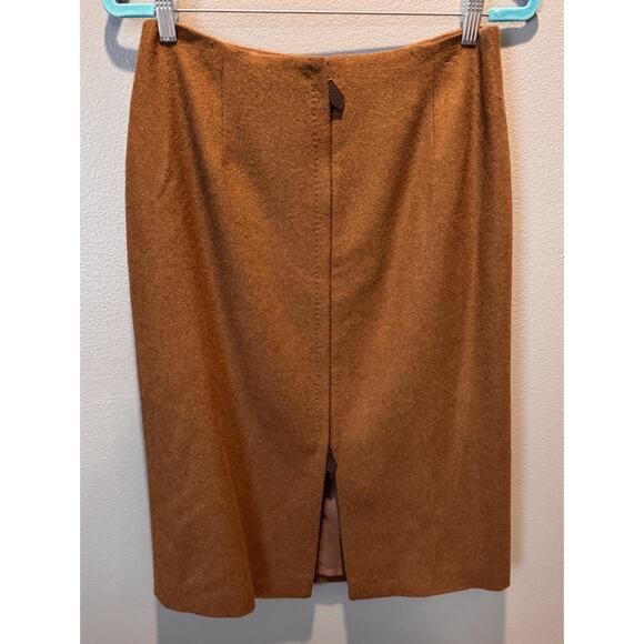 Talbots Women's Front Zip Pure Camel Hair Skirt Size 10 Made in Italy Brown - Picture 1 of 4
